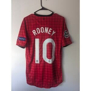 Man United Rooney 2012/13 Home Jersey Medium UCL Fully Patched